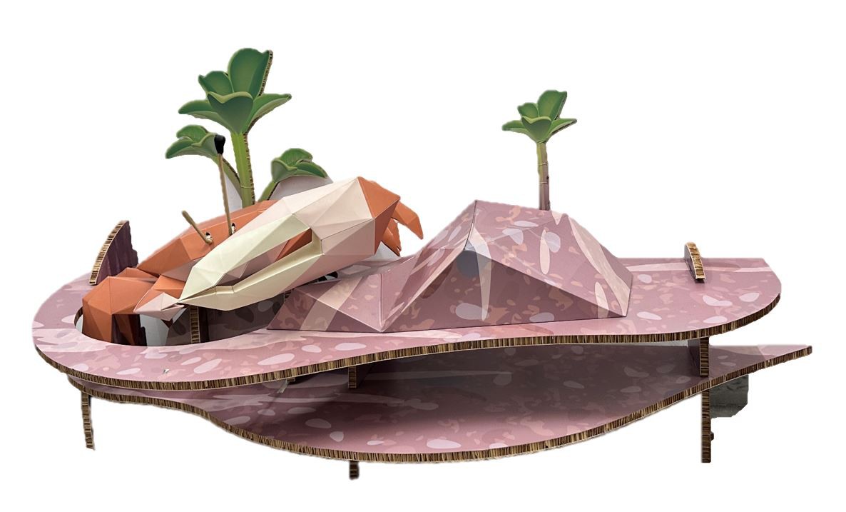 Wetland Geometric Cardboard Model - Tubuca arcuata